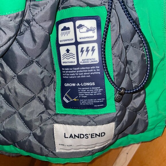 Lands End Kids Waterproof & Windproof Squall Jacket Size XL - Picture 6 of 11